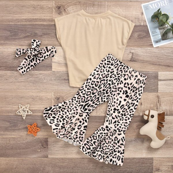 LiuliukdGirls Leopard print flared trouser-champagne-kids2