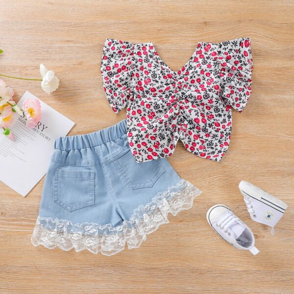 LiuliukdGirls Pleated Short Sleeve Clothes-floral-kids2