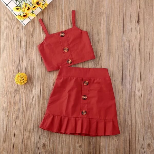 LiuliukdHalter Tops Girl Dress-red-kids