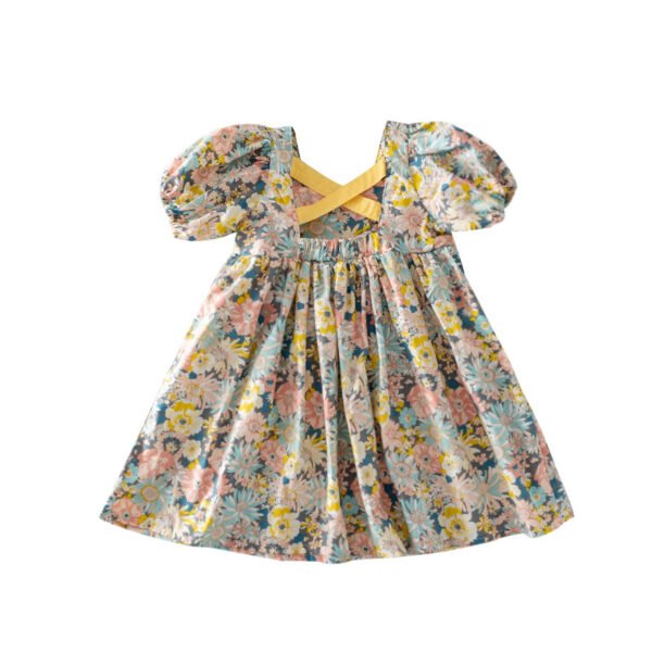 Liuliukd|Puff Sleeve Kid Floral Dress-Kids