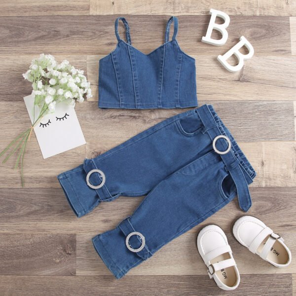 Liuliukd|Kids Girl Denim Clothes Sets-blue-kids1
