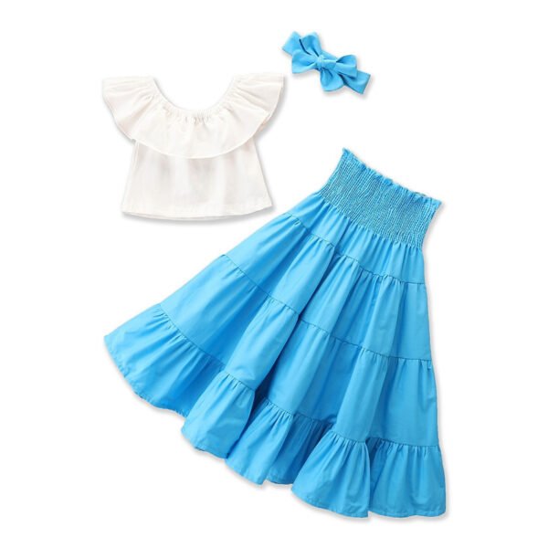 Liuliukd| Girls boutique Skirt Sets-light blue-kids