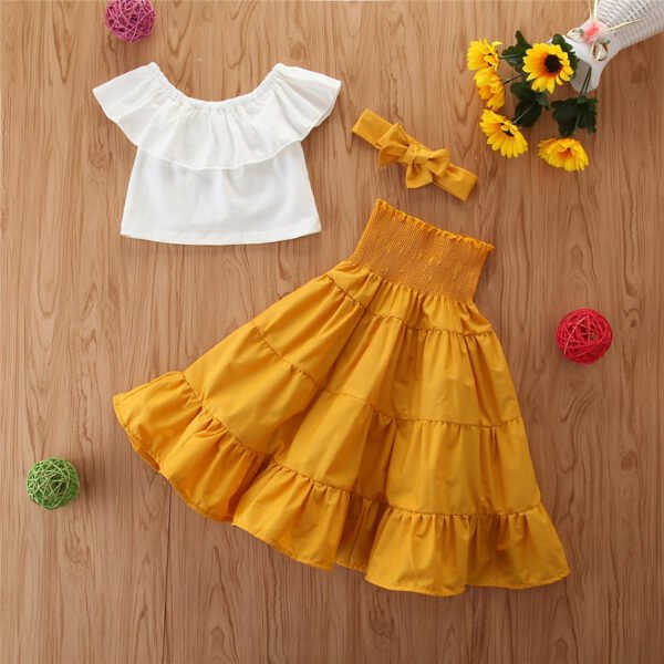 Liuliukd| Girls boutique Skirt Sets-yellow-kids
