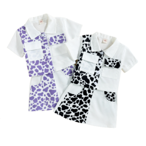 Liuliukd|Lapel Pocket Leopard Tops Color Matching Skirt Clothes Kids-Kids