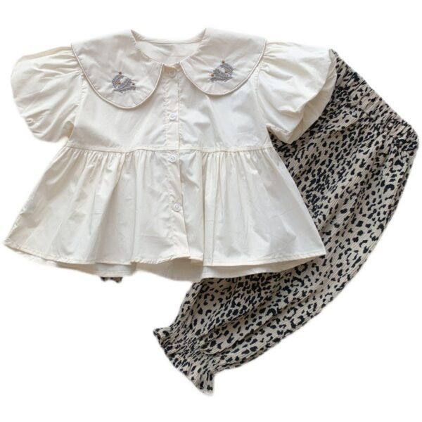 Liuliukd|Doll Collar Top Leopard Mosquito-proof Pants Kids Sets Two Piece-Kids