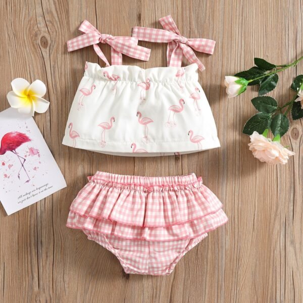 Liuliukd|Flamingo Baby Clothes Girls-Pink-Baby