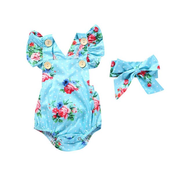 Liuliukd||Floral Backless Baby Girl Clothes-Baby