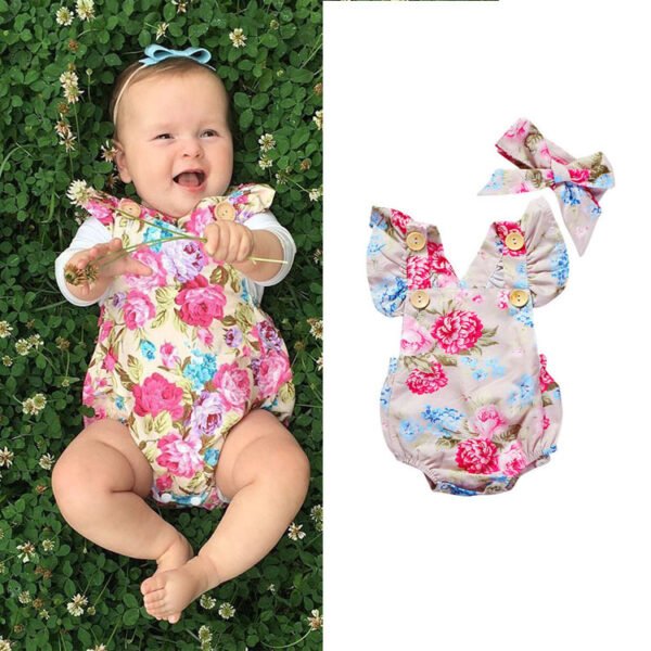 Liuliukd||Floral Backless Baby Girl Clothes-Green-Baby
