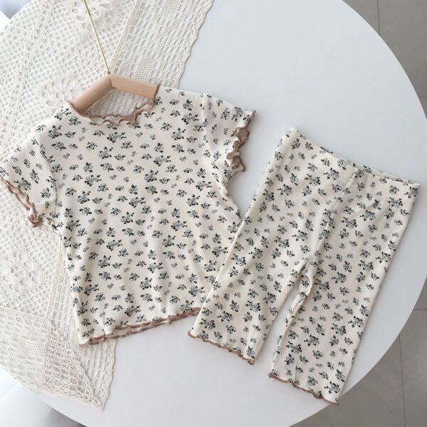 Liuliukd|Floral Girls Pajamas-White-Kids