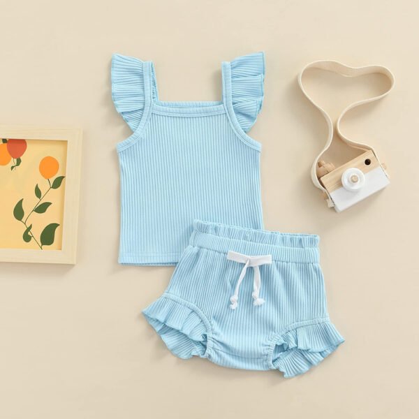 Liuliukd|Knit Baby Girls Clothing Sets-Blue-Baby