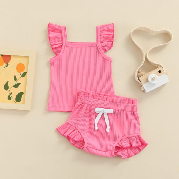 Liuliukd|Knit Baby Girls Clothing Sets-Fushcia-Baby