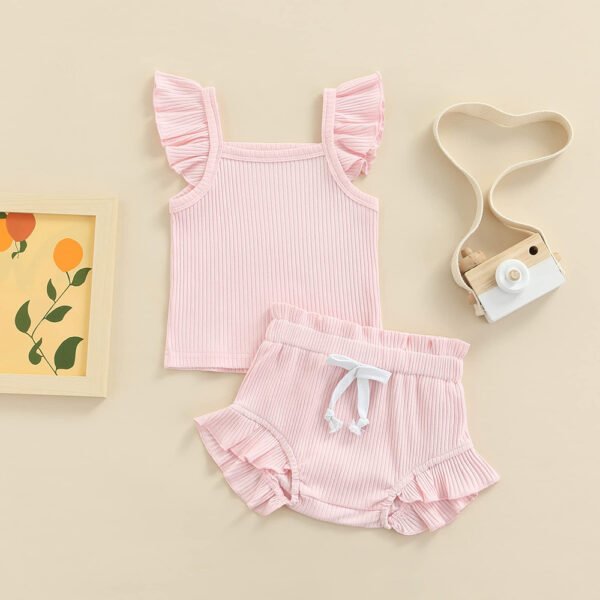 Liuliukd|Knit Baby Girls Clothing Sets-Pink-Baby