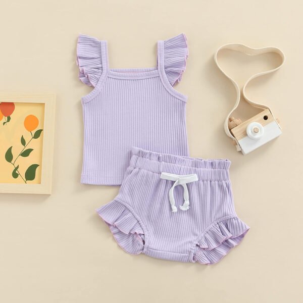 Liuliukd|Knit Baby Girls Clothing Sets-Purple-Baby