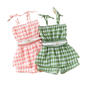 Liuliukd|Plaid Girls Jumpsuits-Kids