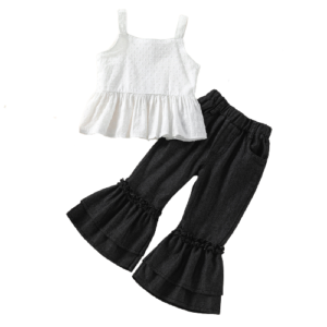 Liuliukd|Vest+Flare Trousers Children Clothes-Kids