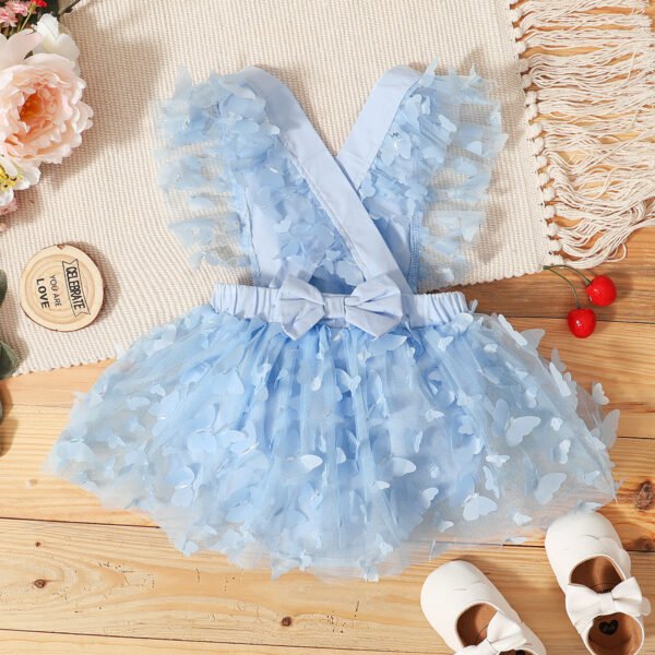 Liuliukd|Butterfly Mesh Girls Bodysuit-Blue-Baby