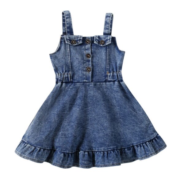 Liuliukd|Denim Strap Baby Girl Dress-Kids