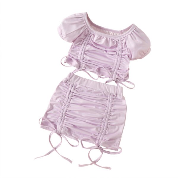 Liuliukd|Drawstring Toddler Girls Clothing-Pink-Kids
