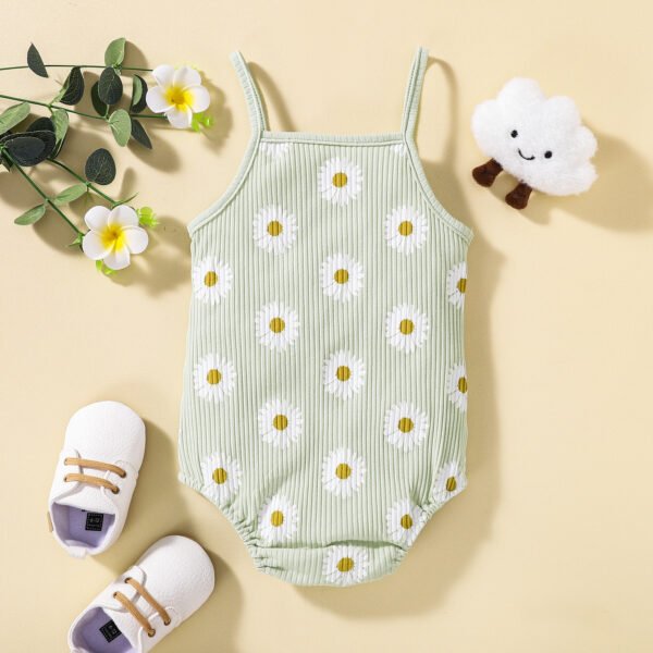 Liuliukd|Floral Baby Clothes Romper-Green-Baby
