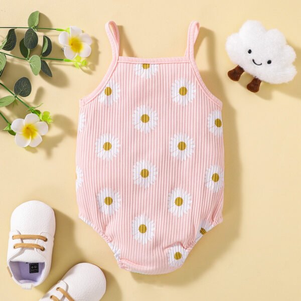 Liuliukd|Floral Baby Clothes Romper-Pink-Baby