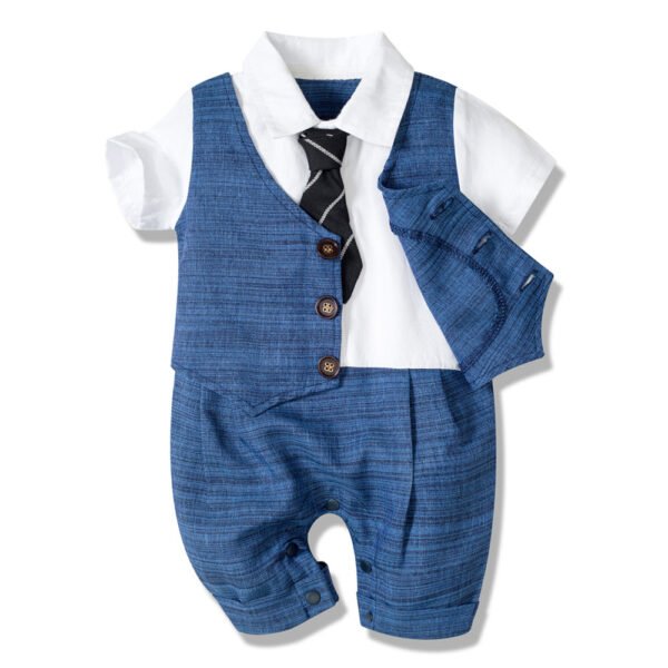 Liuliukd|Gentleman Baby Boys Rompers-Dark Blue-Baby