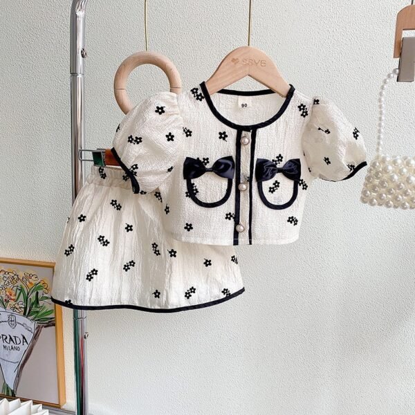 Liuliukd|Girls Floral Clothes Sets-Beige-Kids