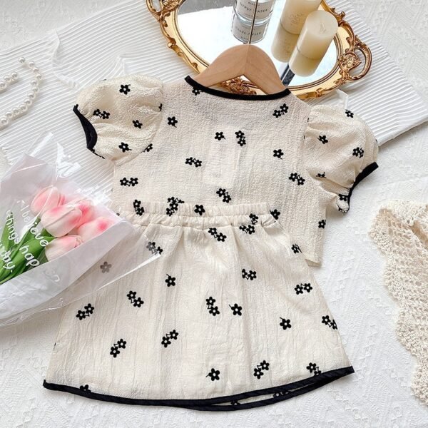 Liuliukd|Girls Floral Clothes Sets-Beige-Kids