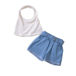 Liuliukd|Halter Vest+Denim Shorts Kids Wholesale Clothing-Kids