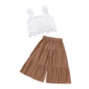 Liuliukd|Hollow Vest+Wide-leg Pant Kids Outfits-Kids
