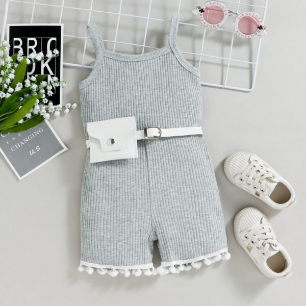 Liuliukd|Knit Children Overalls-Gray-Kids