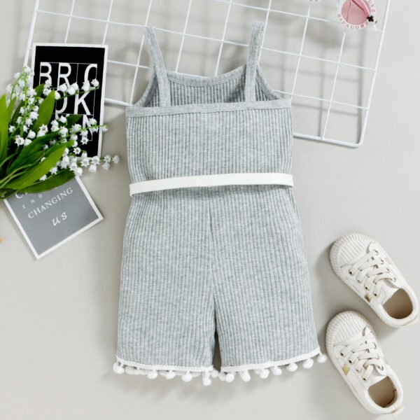 Liuliukd|Knit Children Overalls-Gray-Kids