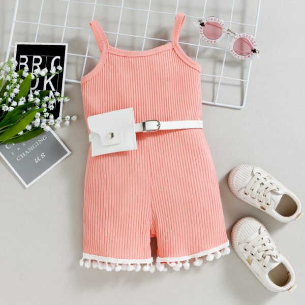 Liuliukd|Knit Children Overalls-Pink-Kids