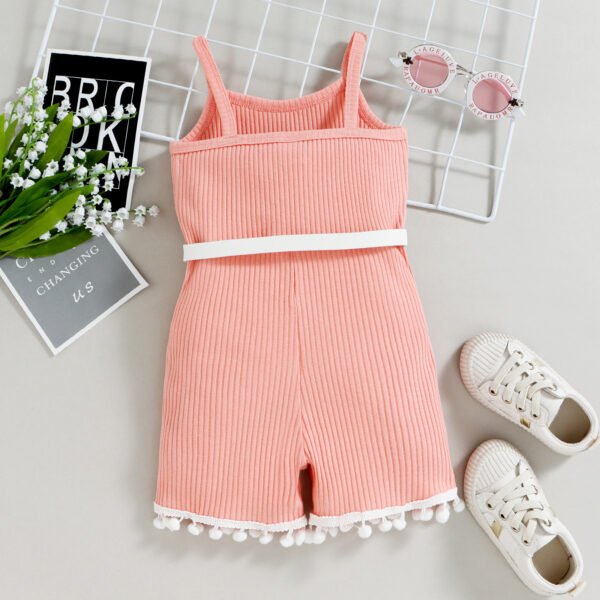 Liuliukd|Knit Children Overalls-Pink-Kids