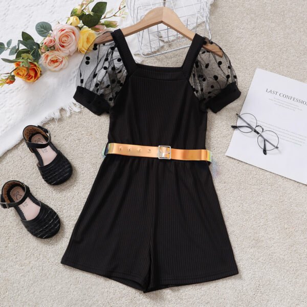 Liuliukd|Knitted Girls Jumpsuit-Black-Teenager