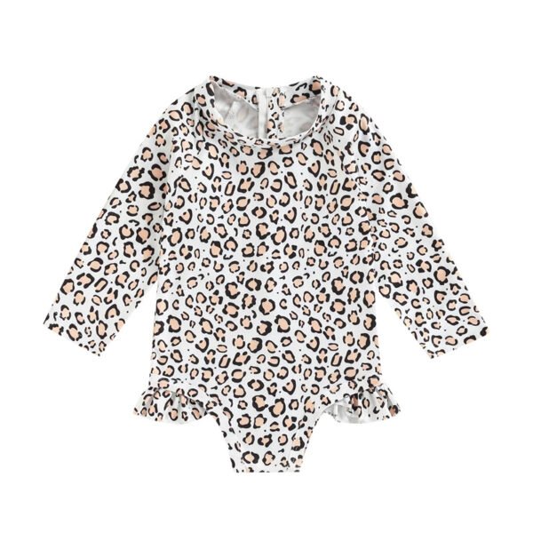Liuliukd|Leopard Long Sleeve Baby Swimwear-Kids