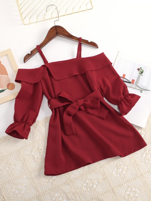 Liuliukd|Off Shoulder Little Girl Dress-Red-Kids