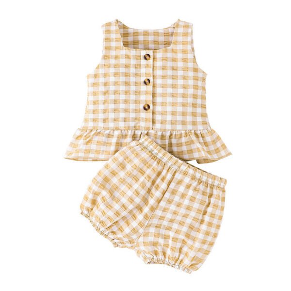 Liuliukd|Plaid Baby Clothes-Beige-Baby