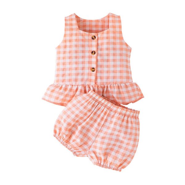 Liuliukd|Plaid Baby Clothes-Pink-Baby
