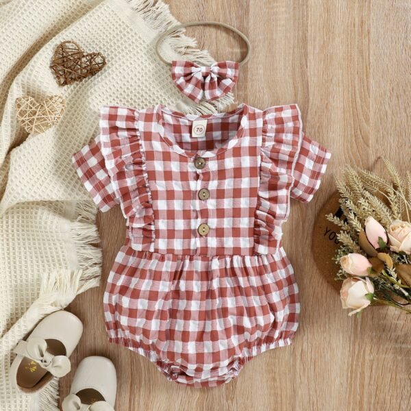 Liuliukd|Plaid Baby Girl Outfits-Red-Baby
