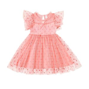 Liuliukd|Polka Dot Mesh Girls Dresses-Kids