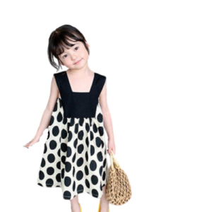 Liuliukd|Polka Dot Patchwork Girls Dress-Kids