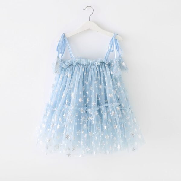 Liuliukd|Sequins Girls Tulle Dress-Blue-Kids