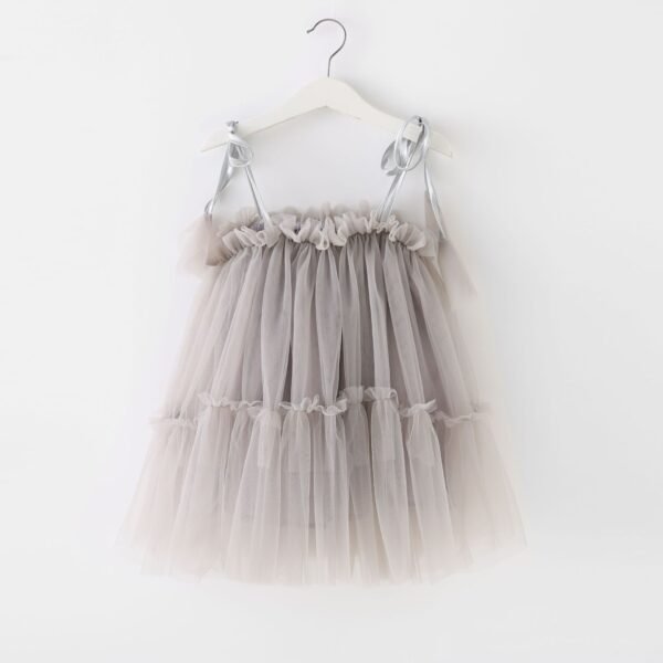 Liuliukd|Sequins Girls Tulle Dress-Gray-Kids