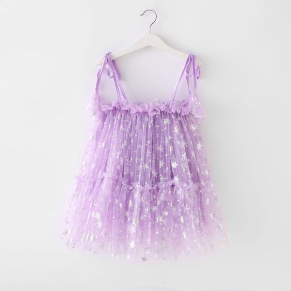 Liuliukd|Sequins Girls Tulle Dress-Purple-Kids