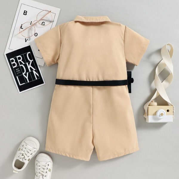 Liuliukd|Solid Color Girls Jumpsuits-Khaki-Kids