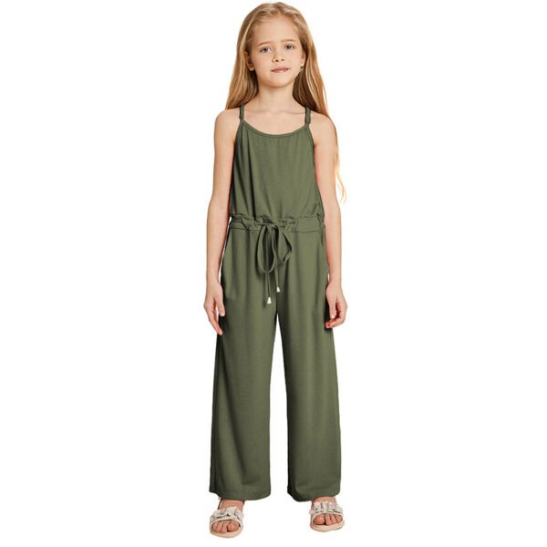 Liuliukd|Solid Color Teen Girls Jumpsuit-Army Green-Teenager