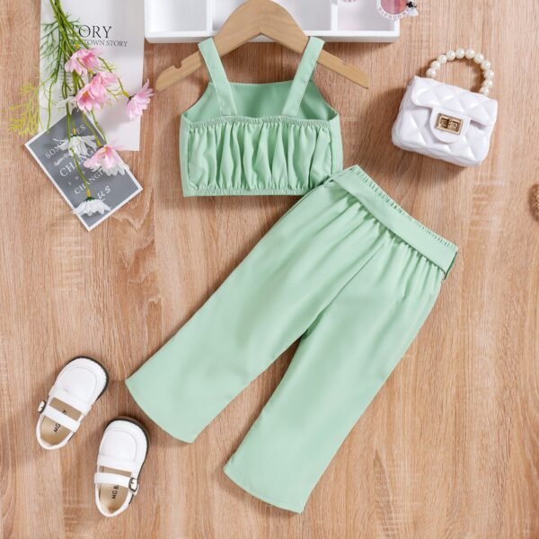 Liuliukd|Three Piece Suit Girls Clothing Sets-Green-Kids