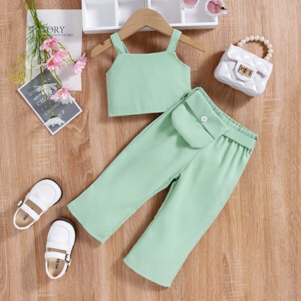 Liuliukd|Three Piece Suit Girls Clothing Sets-Green-Kids