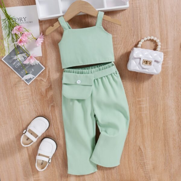 Liuliukd|Three Piece Suit Girls Clothing Sets-Green-Kids
