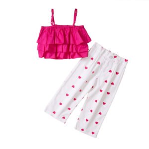 Liuliukd|Vest Love Heart Trousers Kid Clothes Girl-Kids